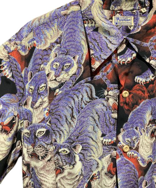 Sun Surf（サンサーフ）Sun Surf (サンサーフ) 百虎アロハシャツ ブラック×パープル サイズ:Lの古着・服飾アイテム