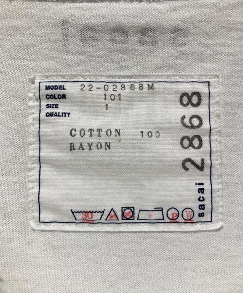 sacai（サカイ）sacai (サカイ) Flower Embroidery T-Shirt フラワー エンブロイダリー Tシャツ ホワイト サイズ:1の古着・服飾アイテム
