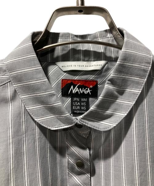 NANGA（ナンガ）NANGA (ナンガ) スプリングストライプシャツ グレー サイズ:M 未使用品の古着・服飾アイテム