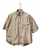 NANGAナンガ）の古着「スプリングストライプシャツ」｜ベージュ