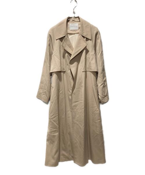 TOMORROW LAND（トゥモローランド）TOMORROW LAND (トゥモローランド) ウールギャバジン ガウンコート ベージュ サイズ:36の古着・服飾アイテム