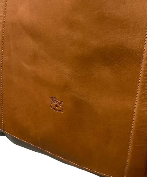 IL BISONTE（イル ビゾンテ）IL BISONTE (イル ビゾンテ) ハンドルレザー&ポケットキャンバストートバッグ オリーブの古着・服飾アイテム