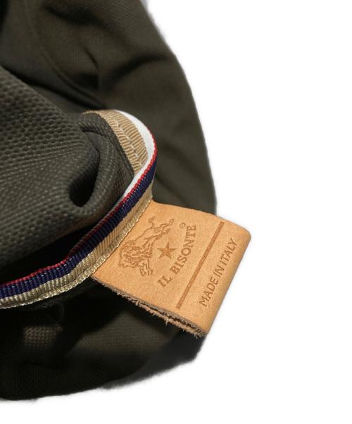 IL BISONTE（イル ビゾンテ）IL BISONTE (イル ビゾンテ) ハンドルレザー&ポケットキャンバストートバッグ オリーブの古着・服飾アイテム