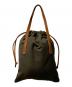 IL BISONTE (イル ビゾンテ) ハンドルレザー&ポケットキャンバストートバッグ オリーブ：10000円