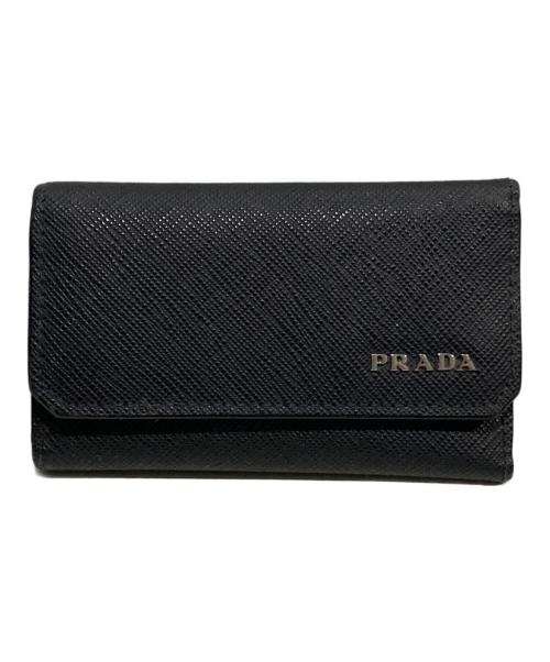 PRADA（プラダ）PRADA (プラダ) サフィアーノ6連キーケース ブラックの古着・服飾アイテム