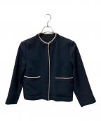 BALLSEYボールジィ）の古着「ニットコンビダブルクロス クルーネックジャケット」｜ネイビー