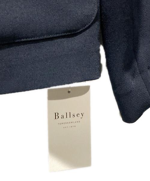 BALLSEY（ボールジィ）BALLSEY (ボールジィ) ニットコンビダブルクロス クルーネックジャケット ネイビー サイズ:36の古着・服飾アイテム