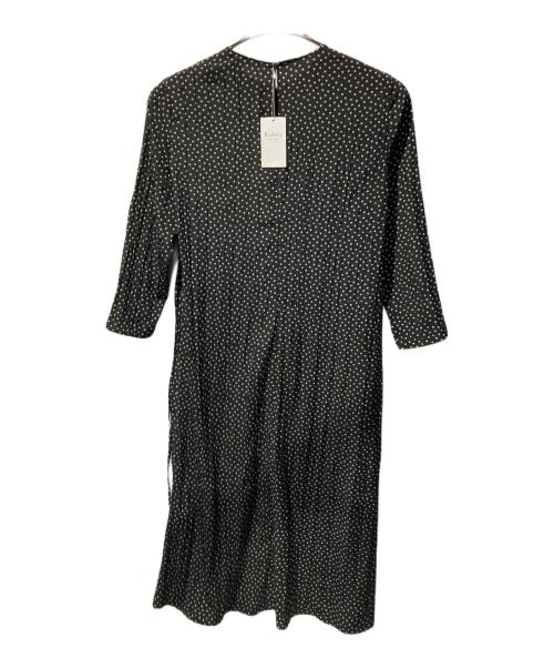 BALLSEY（ボールジィ）BALLSEY (ボールジィ) ランダムプリーツドットプリント ソフトマーメイドワンピース ブラック サイズ:36の古着・服飾アイテム