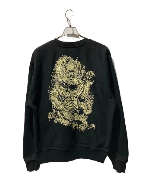 stussy（ステューシー）stussy (ステューシー) DRAGON STUSSY CREW SWEAT ブラック サイズ:Ｌの古着・服飾アイテム