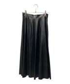MM6 Maison Margielaエムエムシックスメゾンマルジェラ）の古着「エコレザースカート」｜ブラック