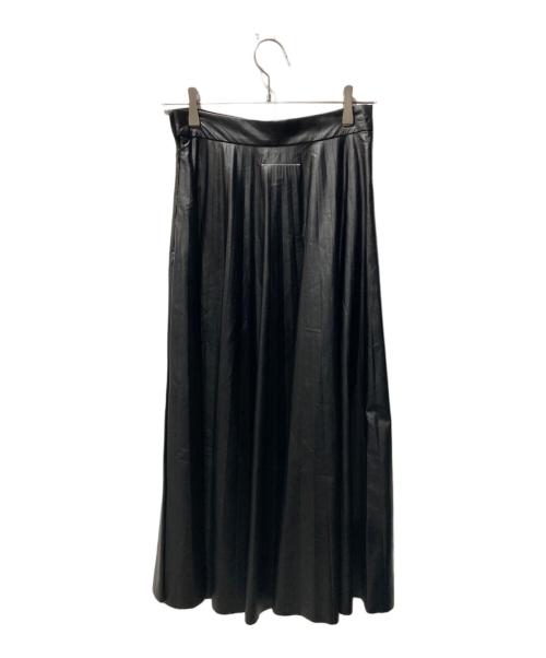 MM6 Maison Margiela（エムエムシックスメゾンマルジェラ）MM6 Maison Margiela (エムエムシックスメゾンマルジェラ) エコレザースカート ブラック サイズ:38の古着・服飾アイテム