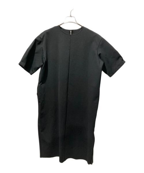 BLACK LABEL CRESTBRIDGE（ブラックレーベル クレストブリッジ）BLACK LABEL CRESTBRIDGE (ブラックレーベル クレストブリッジ) ストレッチポンチコクーンワンピース ブラック サイズ:Ｓの古着・服飾アイテム
