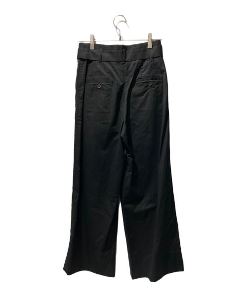 BALLSEY（ボールジィ）BALLSEY (ボールジィ) ハイカウントコットンチノ ベルテッドパンツ ブラック サイズ:36の古着・服飾アイテム