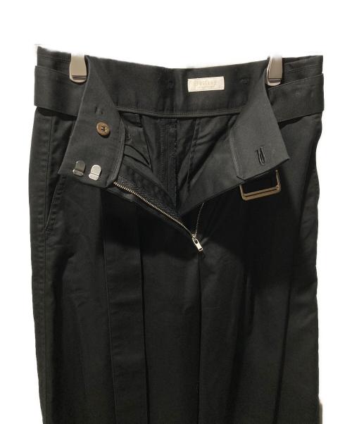 BALLSEY（ボールジィ）BALLSEY (ボールジィ) ハイカウントコットンチノ ベルテッドパンツ ブラック サイズ:36の古着・服飾アイテム