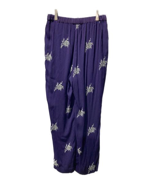 ne quittez pas（ヌキテパ）ne quittez pas (ヌキテパ) 刺繍デザイン イージーパンツ パープル サイズ:Ｓの古着・服飾アイテム