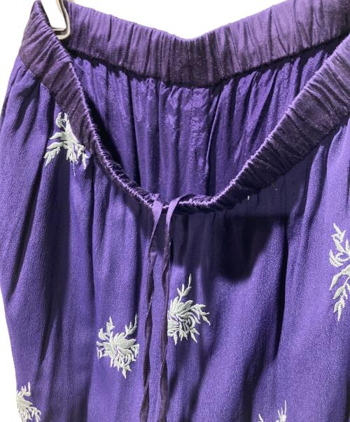 ne quittez pas（ヌキテパ）ne quittez pas (ヌキテパ) 刺繍デザイン イージーパンツ パープル サイズ:Ｓの古着・服飾アイテム