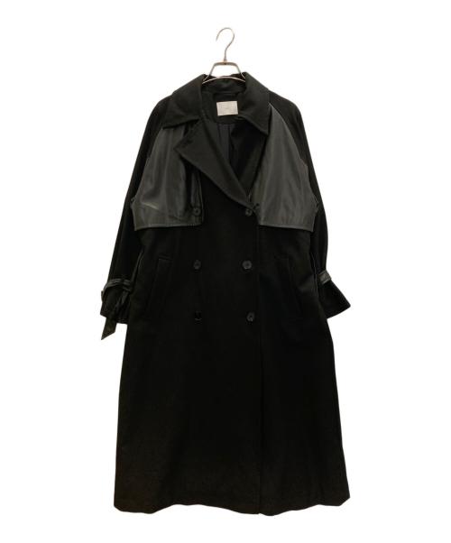 HARE（ハレ）HARE (ハレ) フェイクレザー切替コート ブラック サイズ:Sの古着・服飾アイテム
