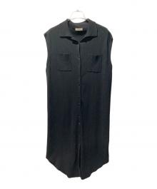 DES PRES（デ プレ）の古着「コットンアセテート シャツカラーニット」｜ブラック