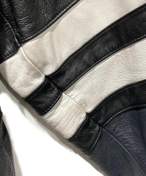 NFL（エヌエフエル）NFL (エヌエフエル) Chicago Bears オールレザースタジャン バーシティジャケット オレンジ×ブラック サイズ:Freeの古着・服飾アイテム