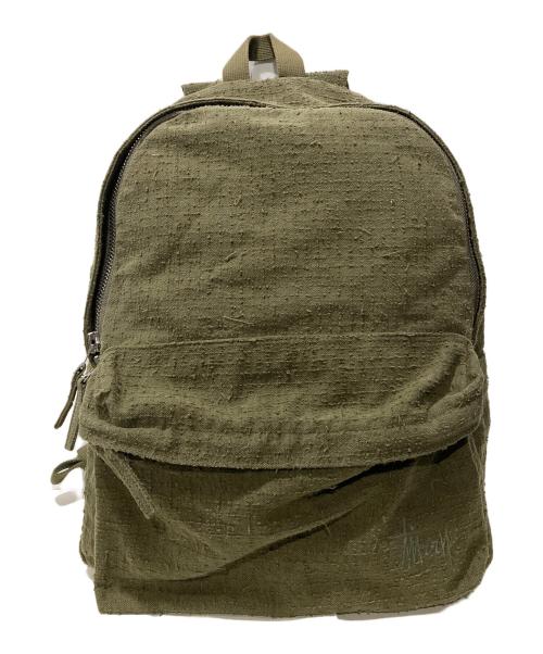 stussy（ステューシー）stussy (ステューシー) needle punch バックパック オリーブの古着・服飾アイテム