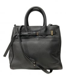 ROPE（ロペ）の古着「リアルレザー ナローベルト トートバッグ」｜ブラック