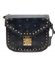MCM（エムシーエム）の古着「スタッズショルダーバッグ」｜ブラック