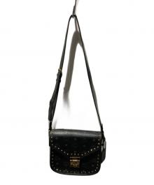 MCM（エムシーエム）の古着「スタッズショルダーバッグ」｜ブラック