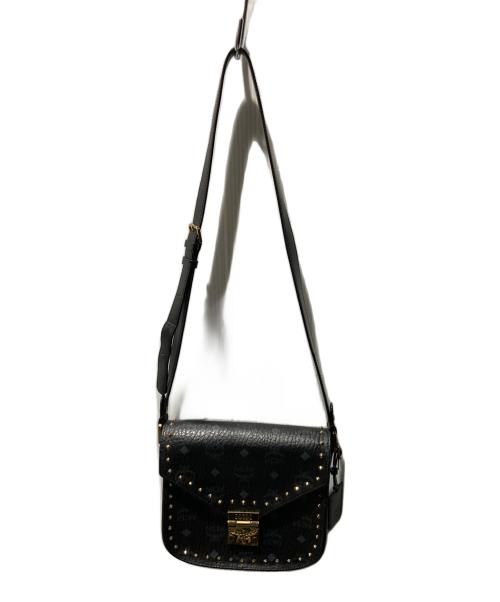 MCM（エムシーエム）MCM (エムシーエム) スタッズショルダーバッグ ブラックの古着・服飾アイテム