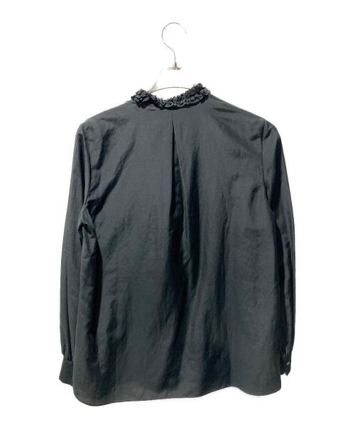 TOMORROW LAND collection（トゥモローランドコレクション）TOMORROW LAND collection (トゥモローランドコレクション) コットンシルクオーガンジー フリルブラウス ネイビー サイズ:Ｓ 未使用品の古着・服飾アイテム