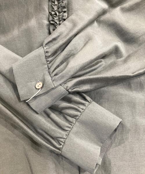 TOMORROW LAND collection（トゥモローランドコレクション）TOMORROW LAND collection (トゥモローランドコレクション) コットンシルクオーガンジー フリルブラウス ネイビー サイズ:Ｓ 未使用品の古着・服飾アイテム