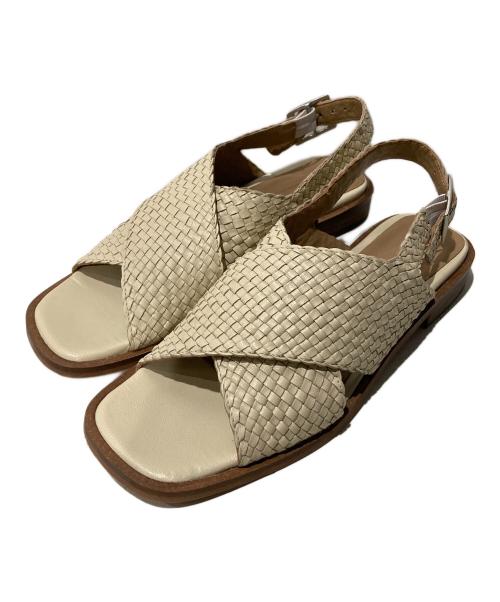 GALERIE VIE（ギャルリーヴィー）GALERIE VIE (ギャルリーヴィー) メッシュクロス サンダル アイボリー サイズ:37の古着・服飾アイテム