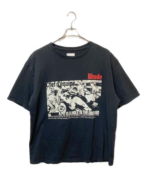 RHUDE（ルード）RHUDE (ルード) CHAMPIONS DU MONDE TEE ブラック サイズ:XLの古着・服飾アイテム