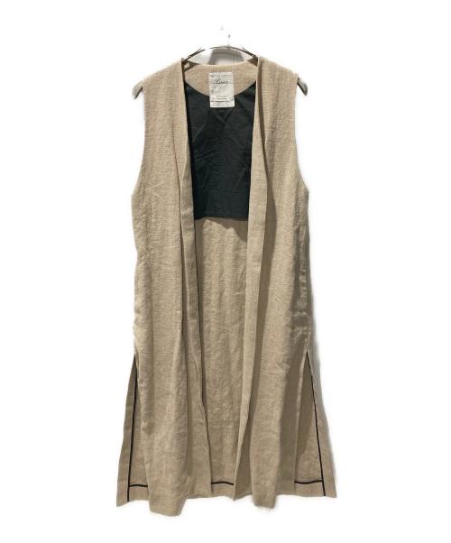 Lissete（リゼッタ）Lissete (リゼッタ) ヘビーリネンベスト ベージュ サイズ:FREEの古着・服飾アイテム