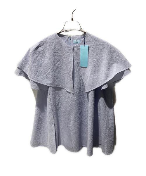 KUMIKYOKU（クミキョク）KUMIKYOKU (クミキョク) シアサッカーストレッチブラウス スカイブルー サイズ:2 未使用品の古着・服飾アイテム