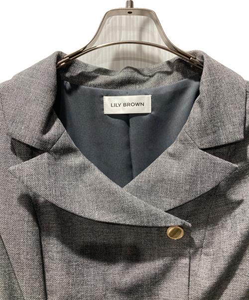 Lily Brown（リリーブラウン）Lily Brown (リリーブラウン) デコルテトレンチワンピース グレー サイズ:1の古着・服飾アイテム