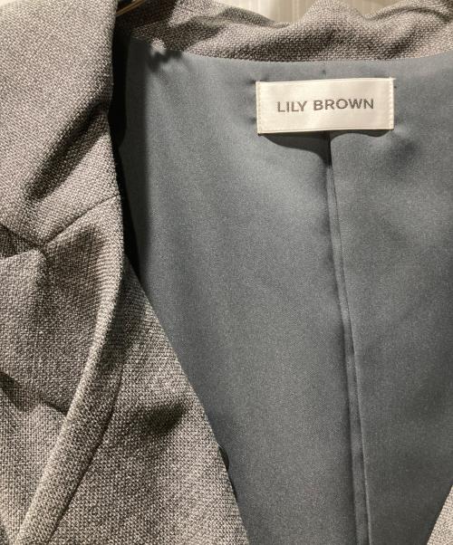 Lily Brown（リリーブラウン）Lily Brown (リリーブラウン) デコルテトレンチワンピース グレー サイズ:1の古着・服飾アイテム