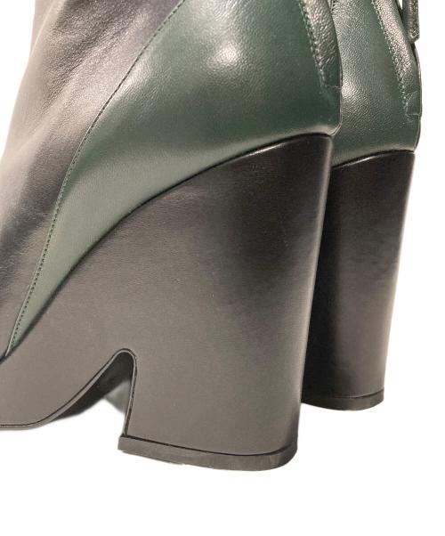 ADEAM（アディアム）ADEAM (アディアム) バックジップブーツ グリーン サイズ:38の古着・服飾アイテム