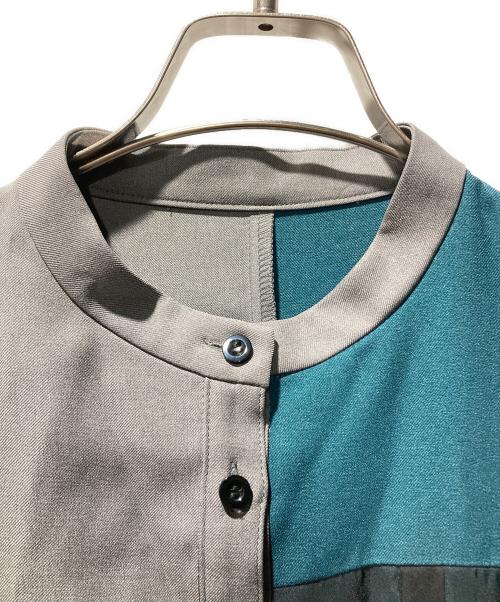 UNITED TOKYO（ユナイテッドトーキョー）UNITED TOKYO (ユナイテッドトーキョー) リンクドシアーシャツワンピース グレー×グリーン サイズ:3の古着・服飾アイテム