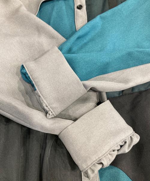 UNITED TOKYO（ユナイテッドトーキョー）UNITED TOKYO (ユナイテッドトーキョー) リンクドシアーシャツワンピース グレー×グリーン サイズ:3の古着・服飾アイテム