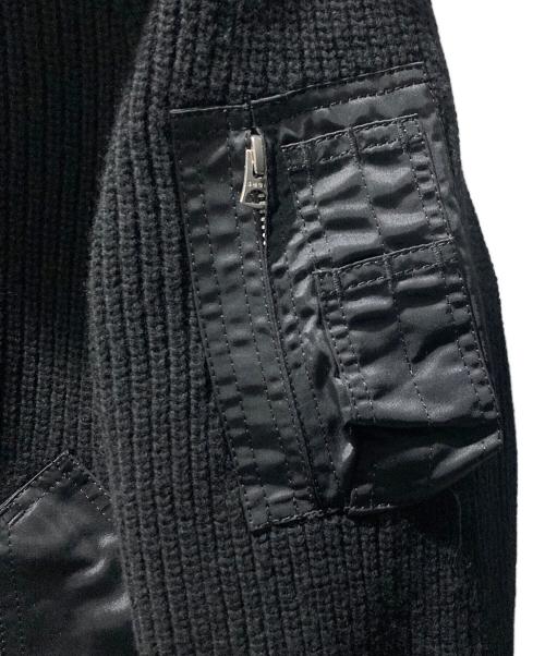 sacai（サカイ）sacai (サカイ) 21AW ドッキングウールニットフーディ ブラック サイズ:1の古着・服飾アイテム