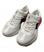 GUCCIグッチ）の古着「ライトン メッシュ×レザー スニーカー」｜ホワイト