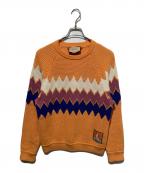 GUCCIグッチ）の古着「Stripe Pattern Sweater」｜オレンジ