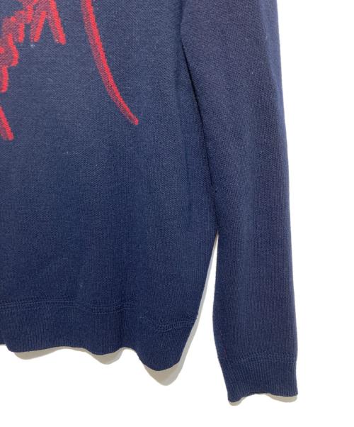 EMPORIO ARMANI（エンポリオ アルマーニ）EMPORIO ARMANI (エンポリオアルマーニ) ウール混ニット ネイビー サイズ:Lの古着・服飾アイテム