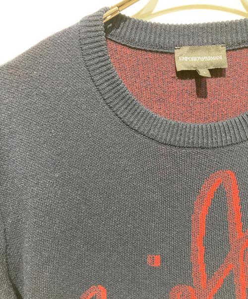 EMPORIO ARMANI（エンポリオ アルマーニ）EMPORIO ARMANI (エンポリオアルマーニ) ウール混ニット ネイビー サイズ:Lの古着・服飾アイテム