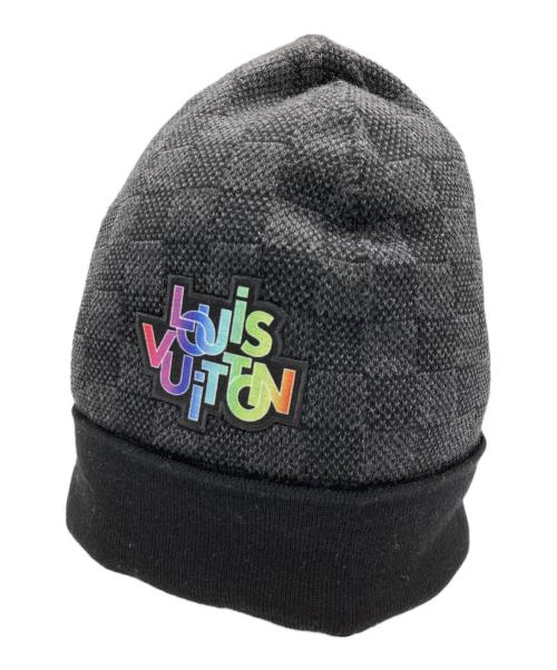LOUIS VUITTON（ルイ ヴィトン）LOUIS VUITTON (ルイ ヴィトン) ニット帽 ブラック×グレーの古着・服飾アイテム