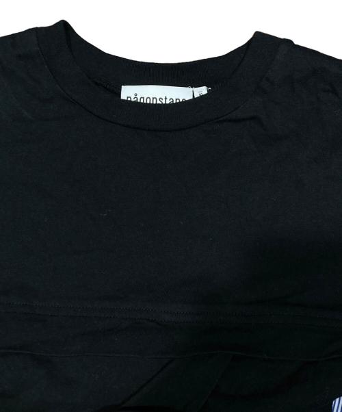 nagonstans（ナゴンスタンス）nagonstans (ナゴンスタンス) ソフト天竺 CUT COMBI DRESS ブラック×ブルー サイズ:Sの古着・服飾アイテム