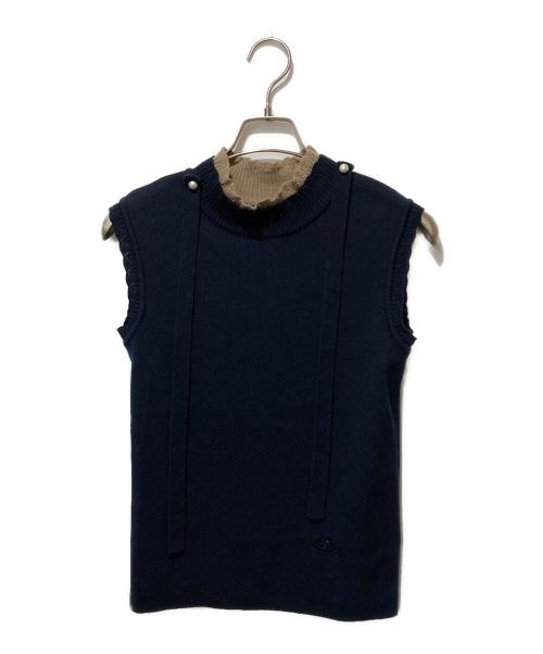 Rene（ルネ）Rene (ルネ) ノースリーブニット ネイビー サイズ:34の古着・服飾アイテム