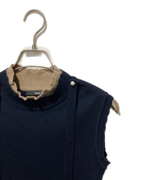 Rene（ルネ）Rene (ルネ) ノースリーブニット ネイビー サイズ:34の古着・服飾アイテム