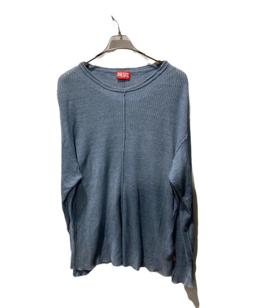 DIESEL（ディーゼル）DIESEL (ディーゼル) リネンニット ブルー サイズ:Ｍの古着・服飾アイテム