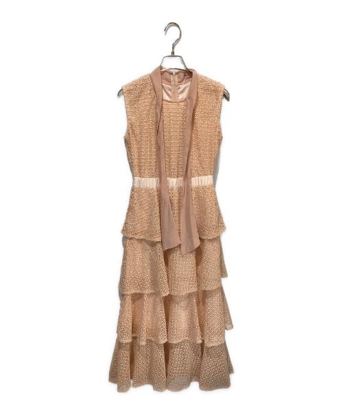 darich（ダーリッチ）Darich (ダーリッチ) レーシーティアードロングドレス ベージュ サイズ:ＦＲＥＥの古着・服飾アイテム